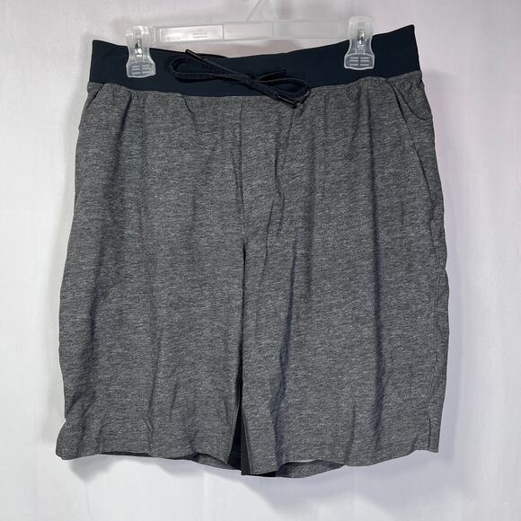L🍋 Mens Lululemon T.H.E. Short 9" *Liner Cubed Ice‎ Grey Black EUC - Picture 1 of 9